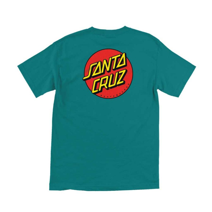 * Official Santa Cruz Classic Dot S/S T-Shirt Teal Men'S T-Shirts