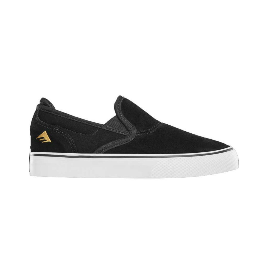 * Sale Online Emerica Wino G6 Slip On Youth Black/White/Gold Men'S Shoes