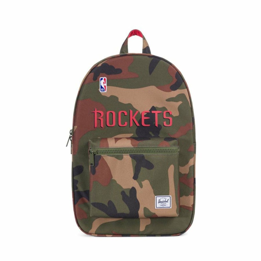 * Quick Delivery Herschel Settlement Nba Superfan Rockets Backpack Woodland Camo Men'S Backpacks