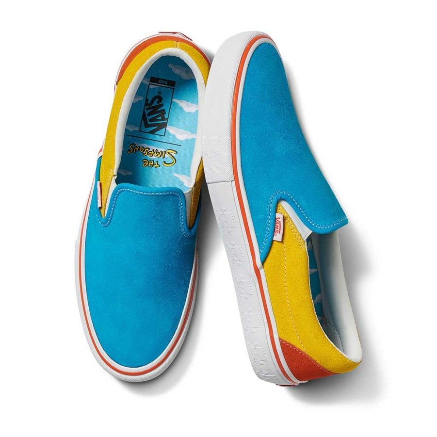 * Clearance Vans X Simpsons Slip On Prothe Simpsons Blue/Yellow Men'S Shoes