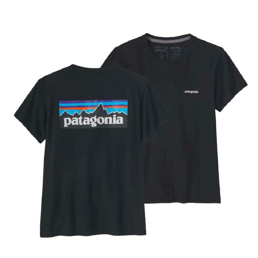 * New Patagonia Women'S P-6 Logo Responsibili Tee Blk Women'S Shirts