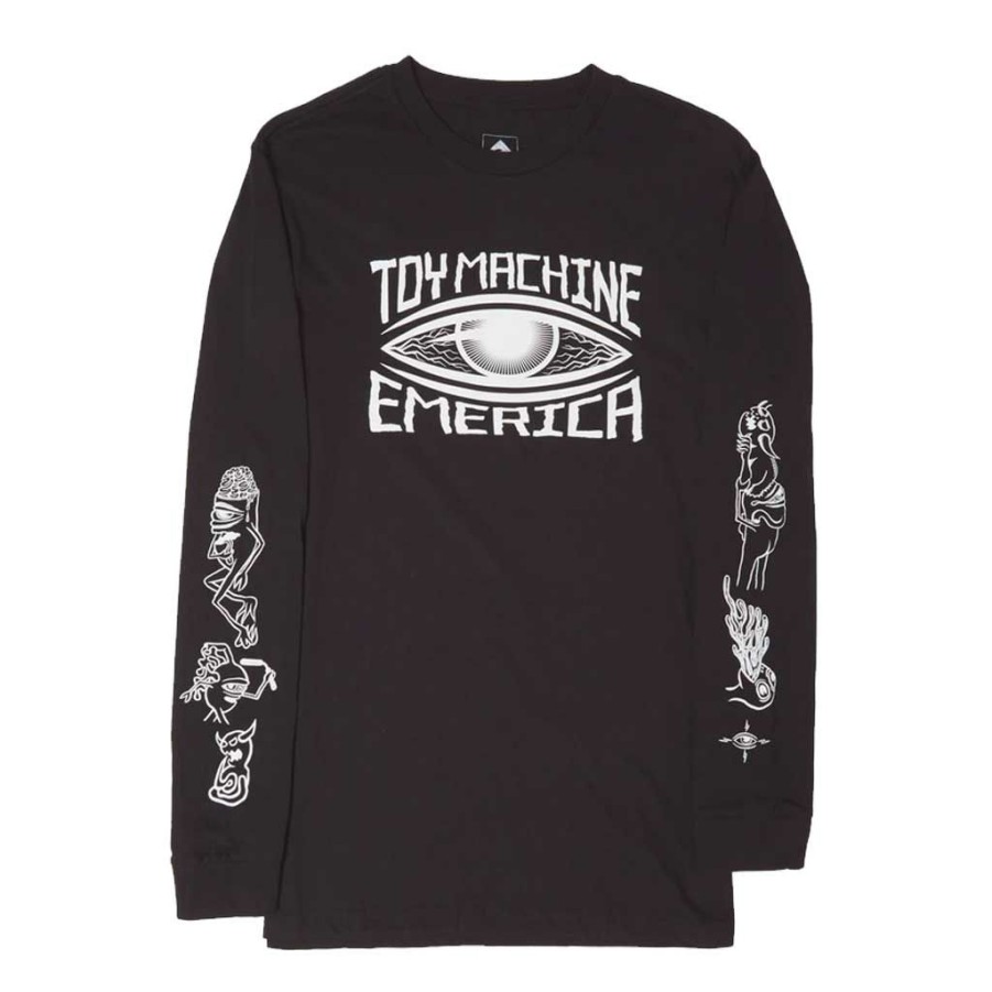 * Best Price Toy Machine X Emerica Eye L/S Tee Black Men'S T-Shirts