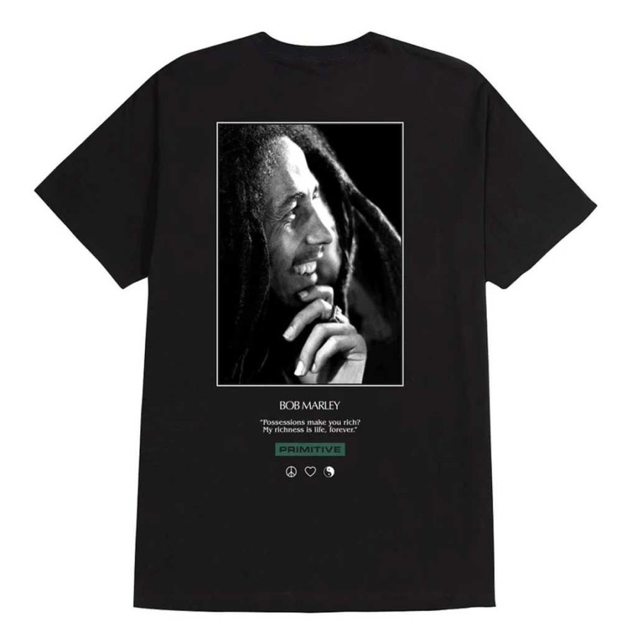 * Quick Delivery Primitive X Bob Marley Life Forever Tee Black Men'S T-Shirts