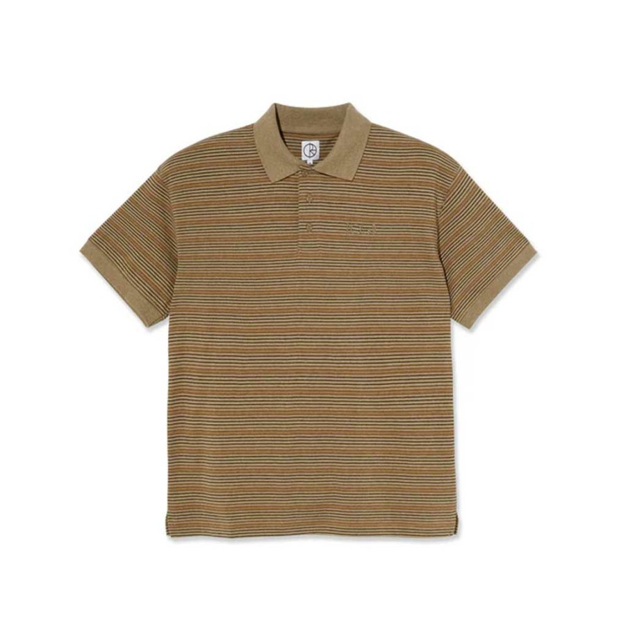 * Tendy Style Polar Stripe Polo Shirt Camel Men'S Shirts