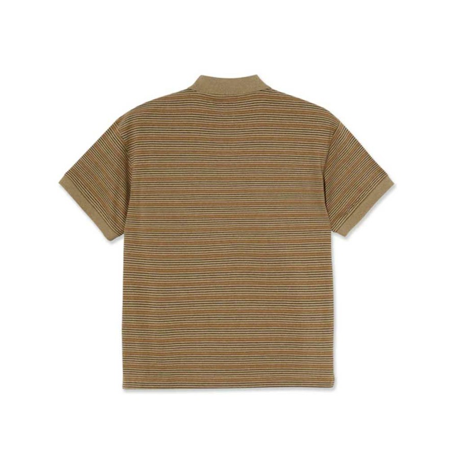 * Tendy Style Polar Stripe Polo Shirt Camel Men'S Shirts