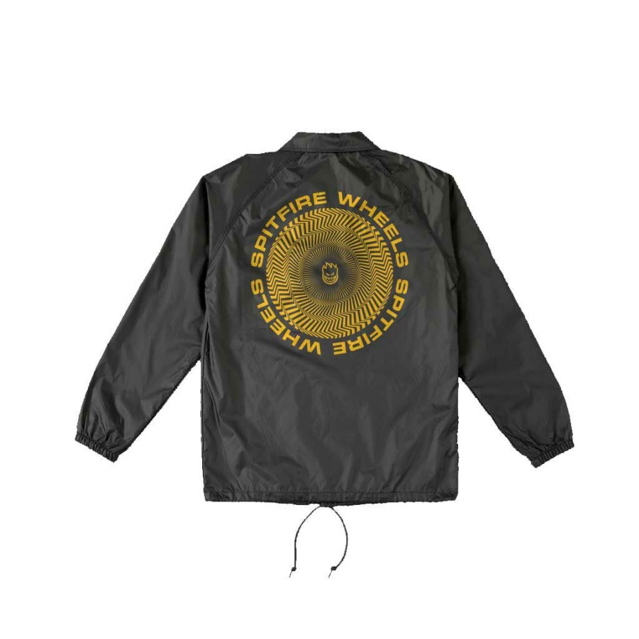 * Fashionable Spitfire Classic Vortex Windbreaker Black/Yellow Men'S Jackets