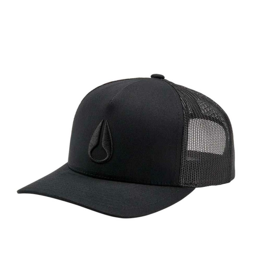 * Quick Delivery Nixon Iconed Trucker Hat Black/Black Men'S Hats