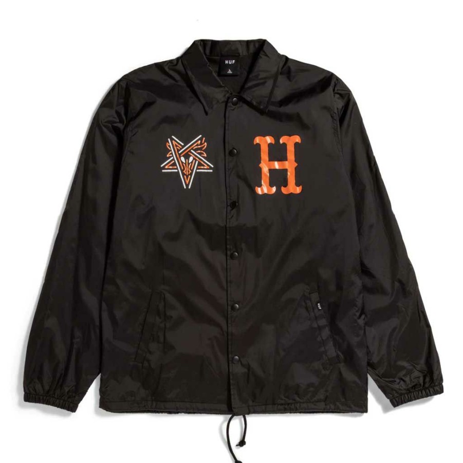 * Discount Huf X Thrasher Split Coaches Jacket Black Men'S Jackets