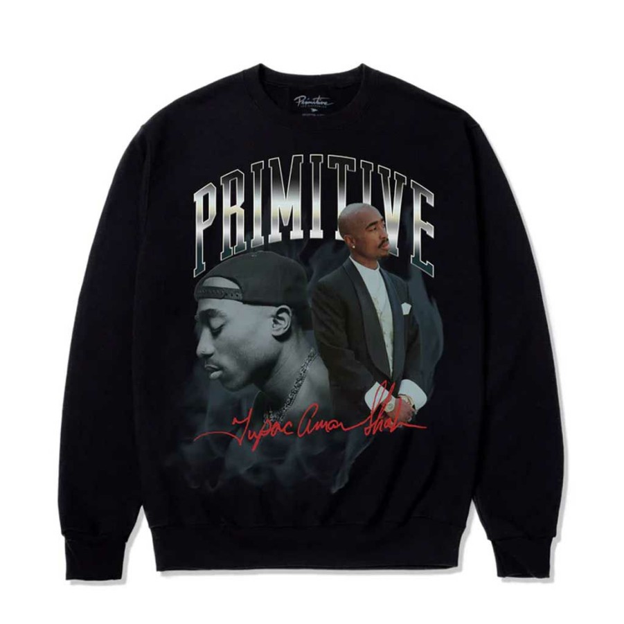 * Discount Primitive X Tupac Legend Crewneck Black Men'S Hoodies & Sweatshirts