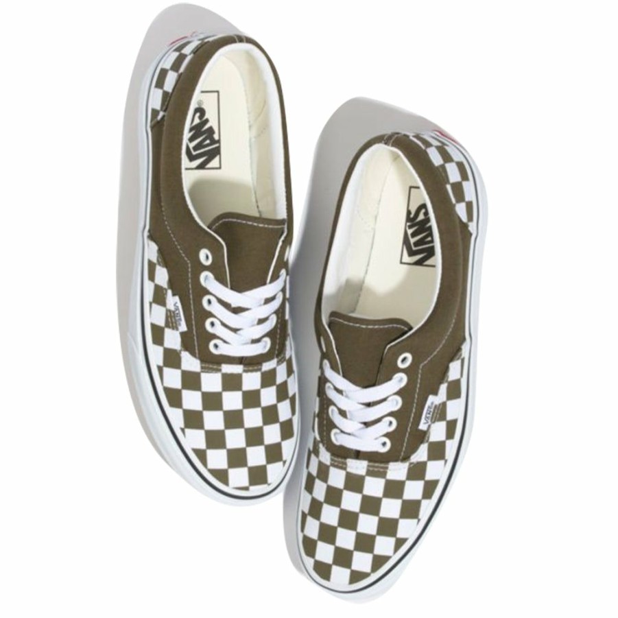 * Tendy Style Vans Era Checkerboard Beech/ True White Men'S Shoes