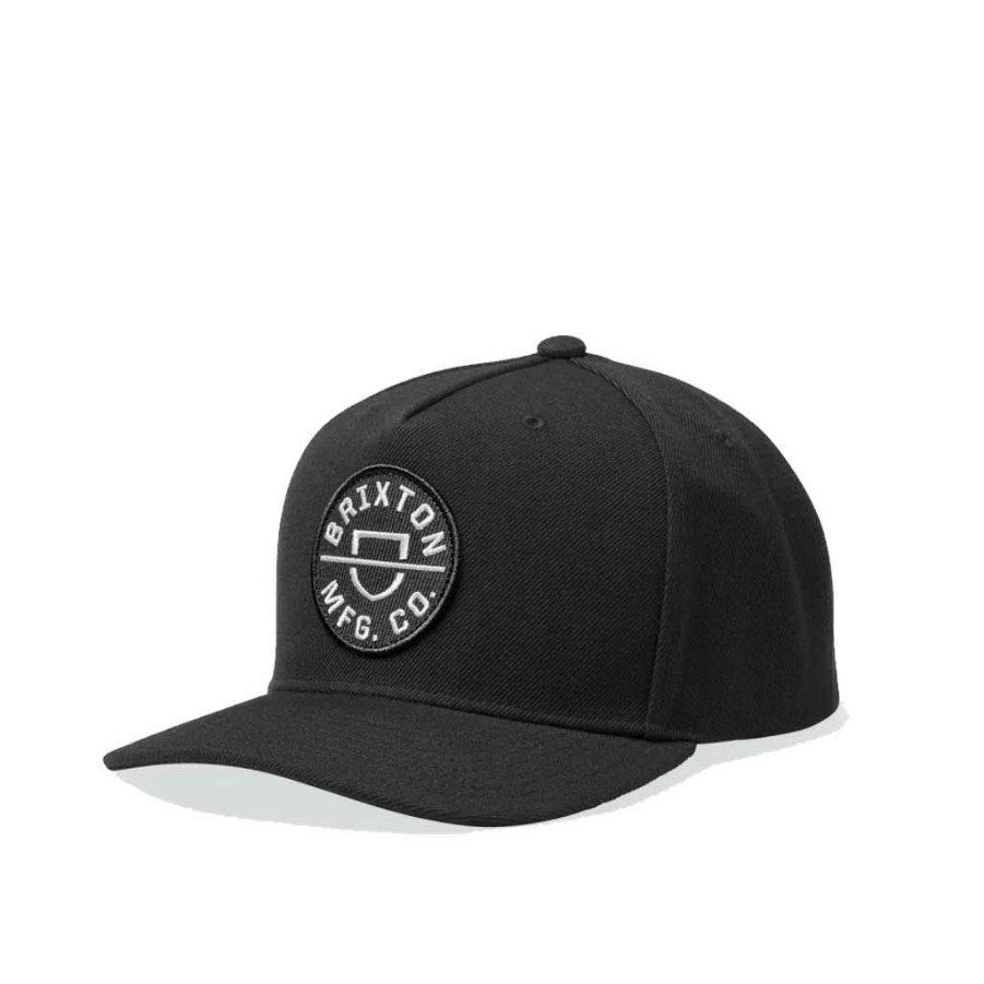 * Fashionable Brixton Crest C Mp Snapback Black Men'S Hats