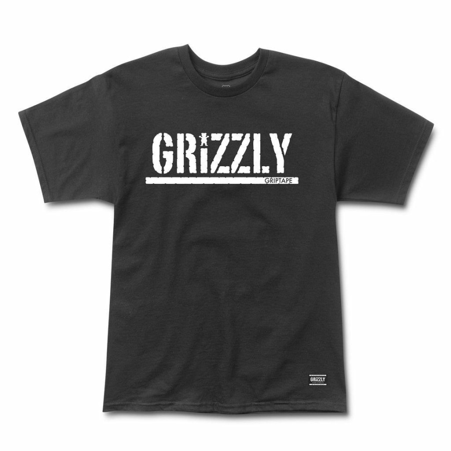 * Fashionable Grizzly Og Stamp Logo Tee Black Men'S T-Shirts