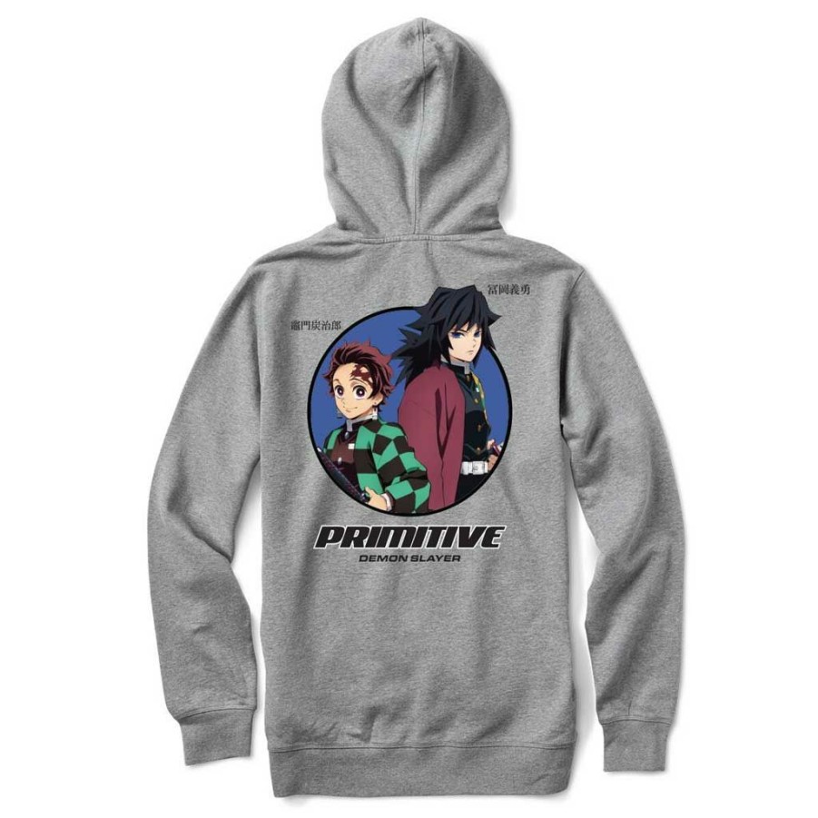 * Hot Sale Primitive X Demon Slayer Demon Slayer Hoodie Heather Grey Men'S Hoodies & Sweatshirts