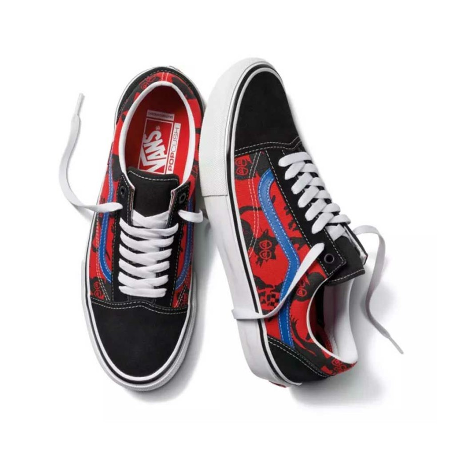 * Sale Online Vans X Krooked Skate Old Skool Krooked By Natas For Ray Red Men'S Shoes