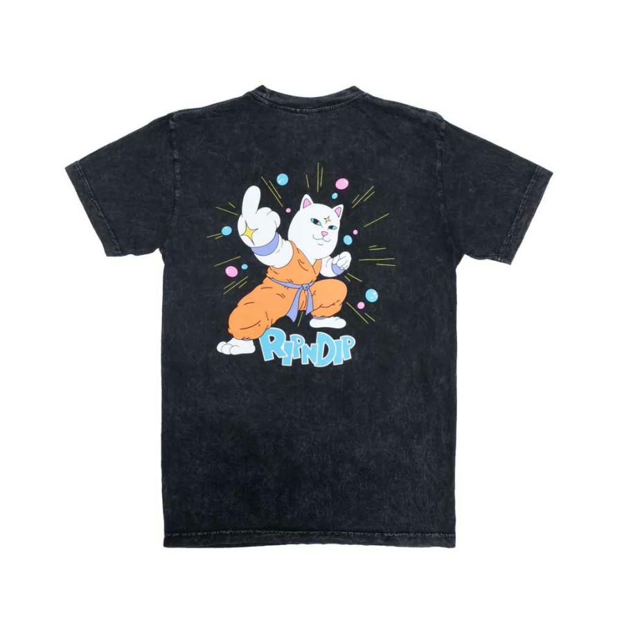 * Wholesale Rip N Dip Power Tee Black Mineral Wash Men'S T-Shirts