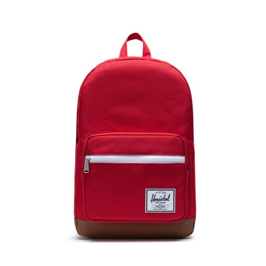 * New Herschel Pop Quiz Backpack Red/Saddle Brown Men'S Backpacks