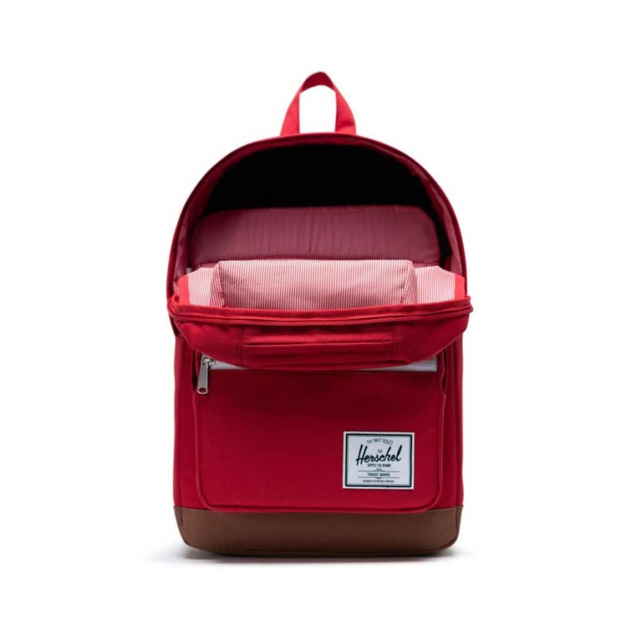 * New Herschel Pop Quiz Backpack Red/Saddle Brown Men'S Backpacks