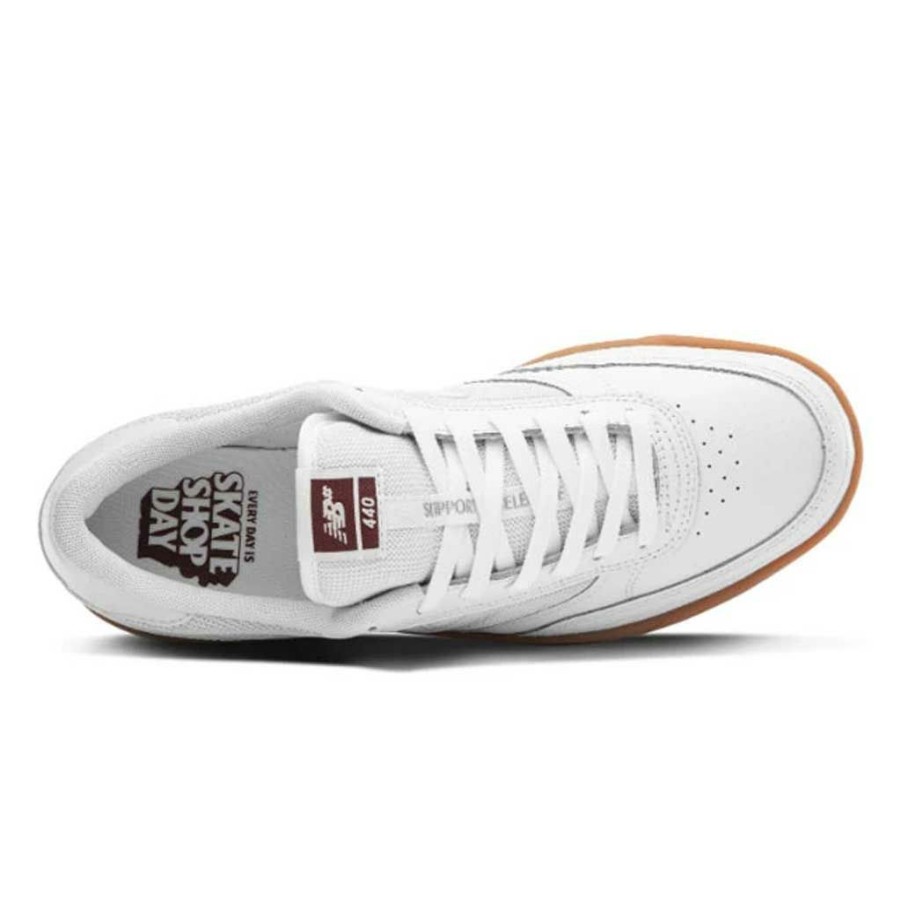 * Popular New Balance Nm 440 Skate Shop Day White/Burgundy Men'S Shoes