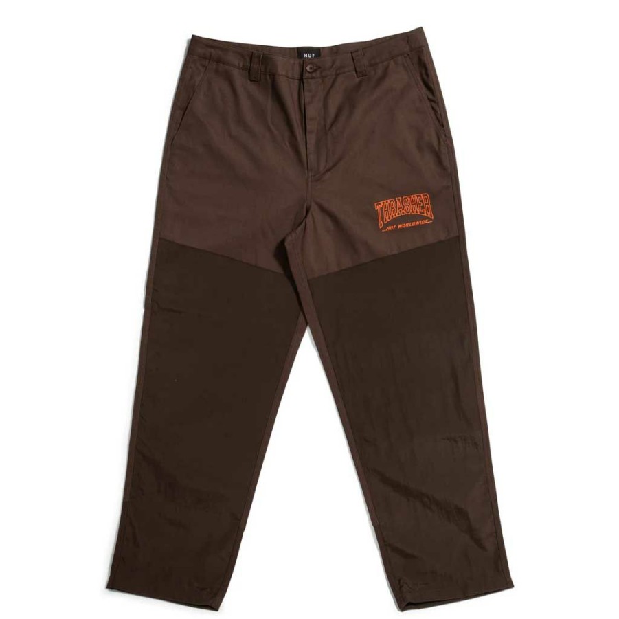 * Fashionable Huf X Thrasher Field Crew Pant Chocolate Men'S Pants