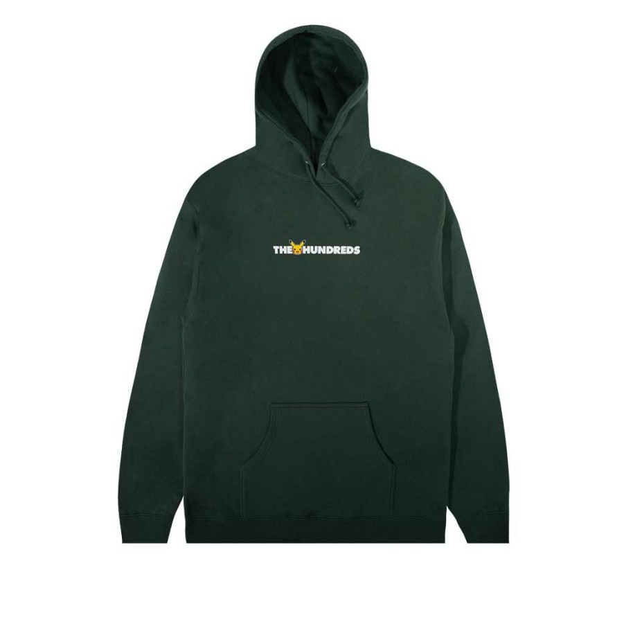 * Hot Sale The Hundreds X Pokemon Pika Bar P/O Hoodie Alpine Green Men'S Hoodies & Sweatshirts