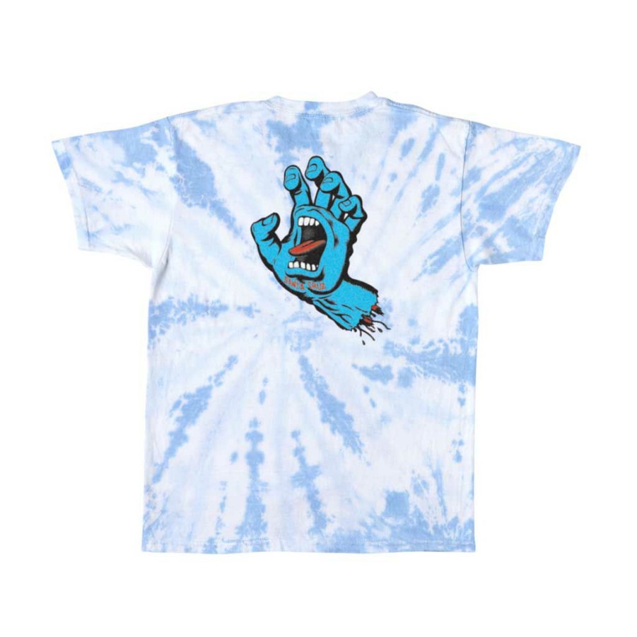 * Best Price Santa Cruz Youth Screaming Hand S/S Tee Twist Carolina Blue Men'S T-Shirts