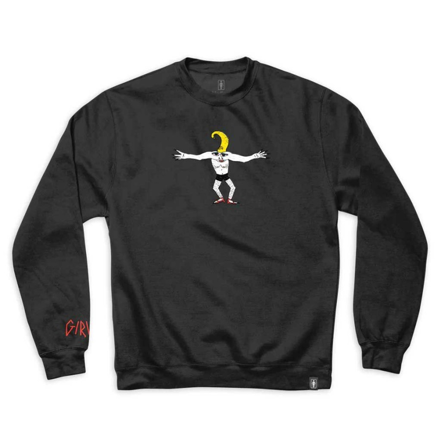 * Free Delivery Girl Vertigirl Crew Black Men'S Hoodies & Sweatshirts