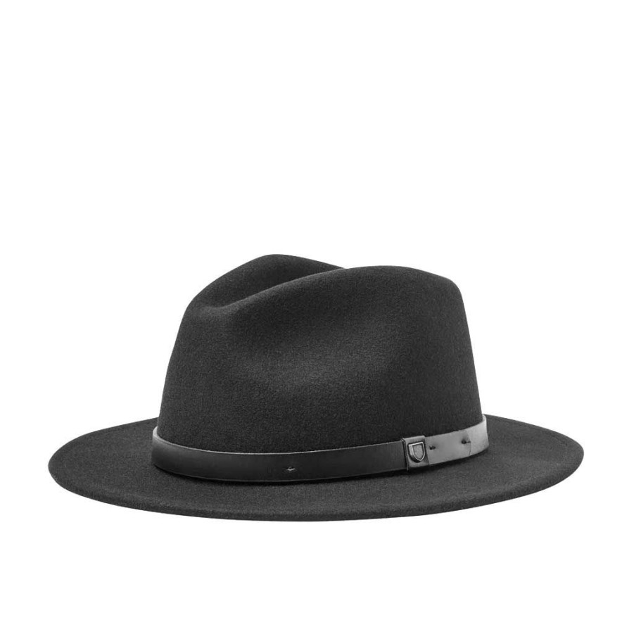 * Best-Selling Brixton Messer Fedora Black/Black Men'S Hats