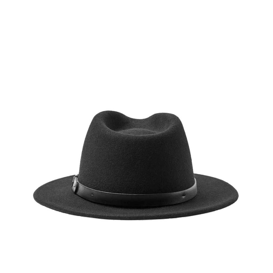 * Best-Selling Brixton Messer Fedora Black/Black Men'S Hats