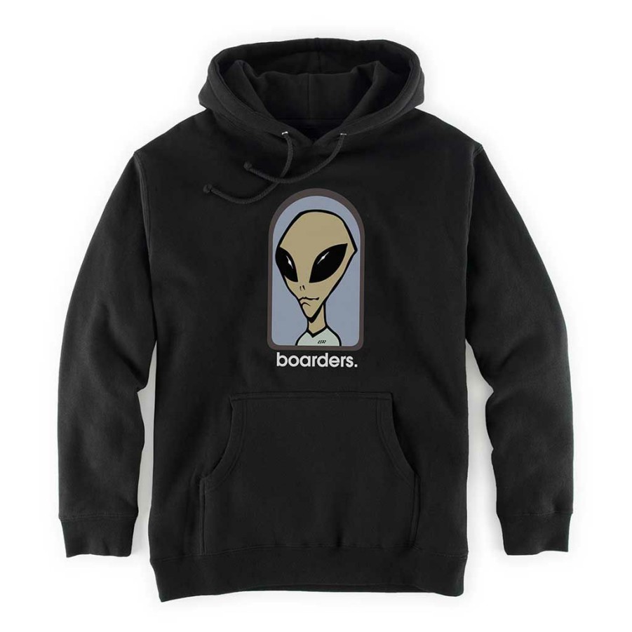 * Fashionable Boarders X Alien Work Shop Believe Hoodie Black Men'S Hoodies & Sweatshirts