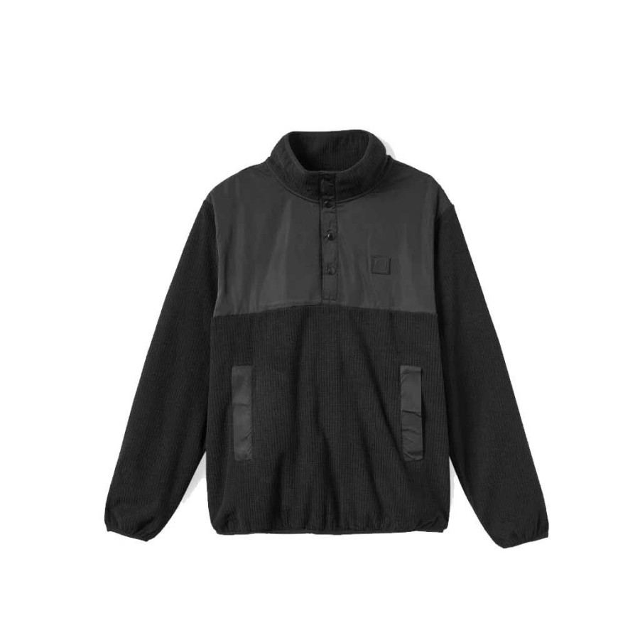 * New Brixton Micro Fleece X Mock Neck Black Men'S Jackets