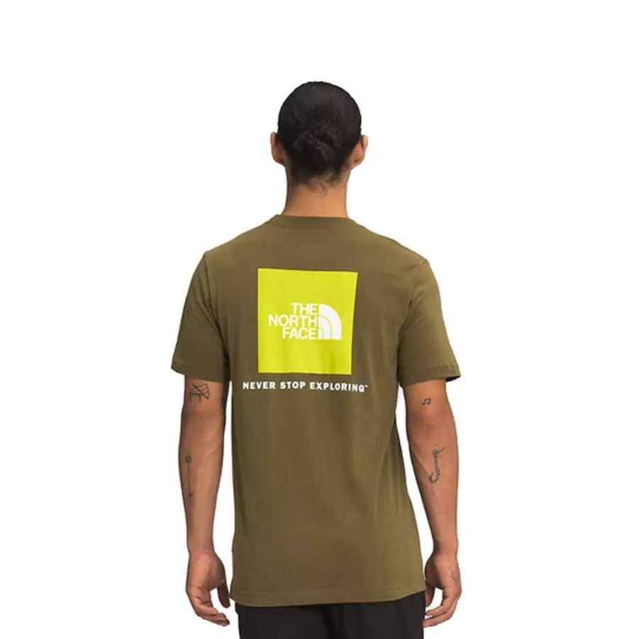 * New The North Face Box Nse Tee Military Olive Men'S T-Shirts