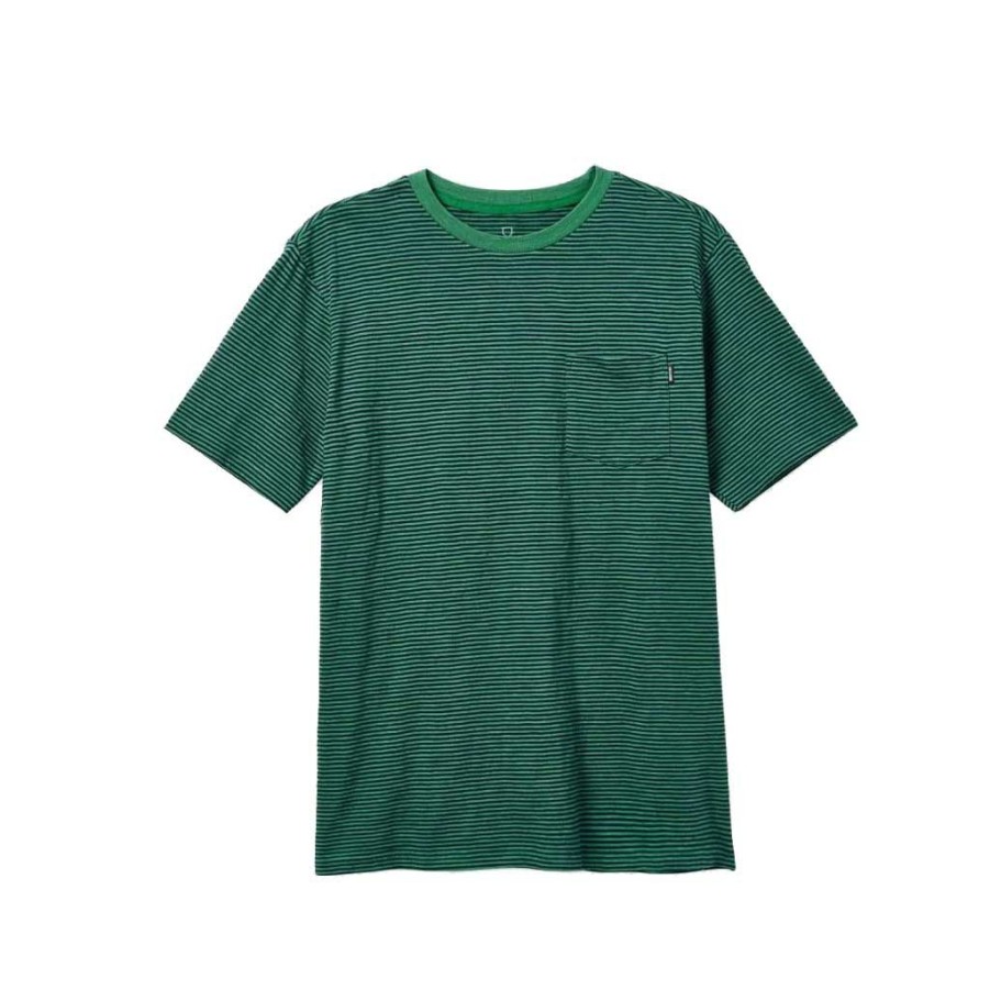 * Best-Selling Brixton Hilt Slub S/S Pocket Knit Kelly Green Men'S T-Shirts