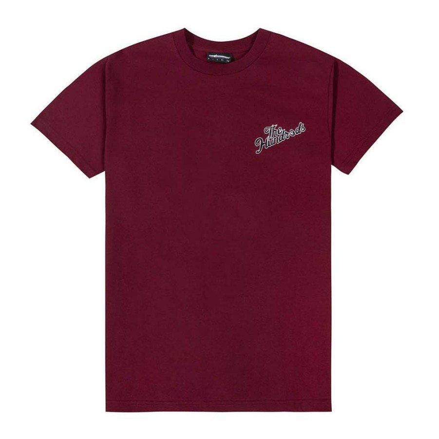 * Popular The Hundreds Stimulation Slant T-Shirt Burgundy Men'S T-Shirts