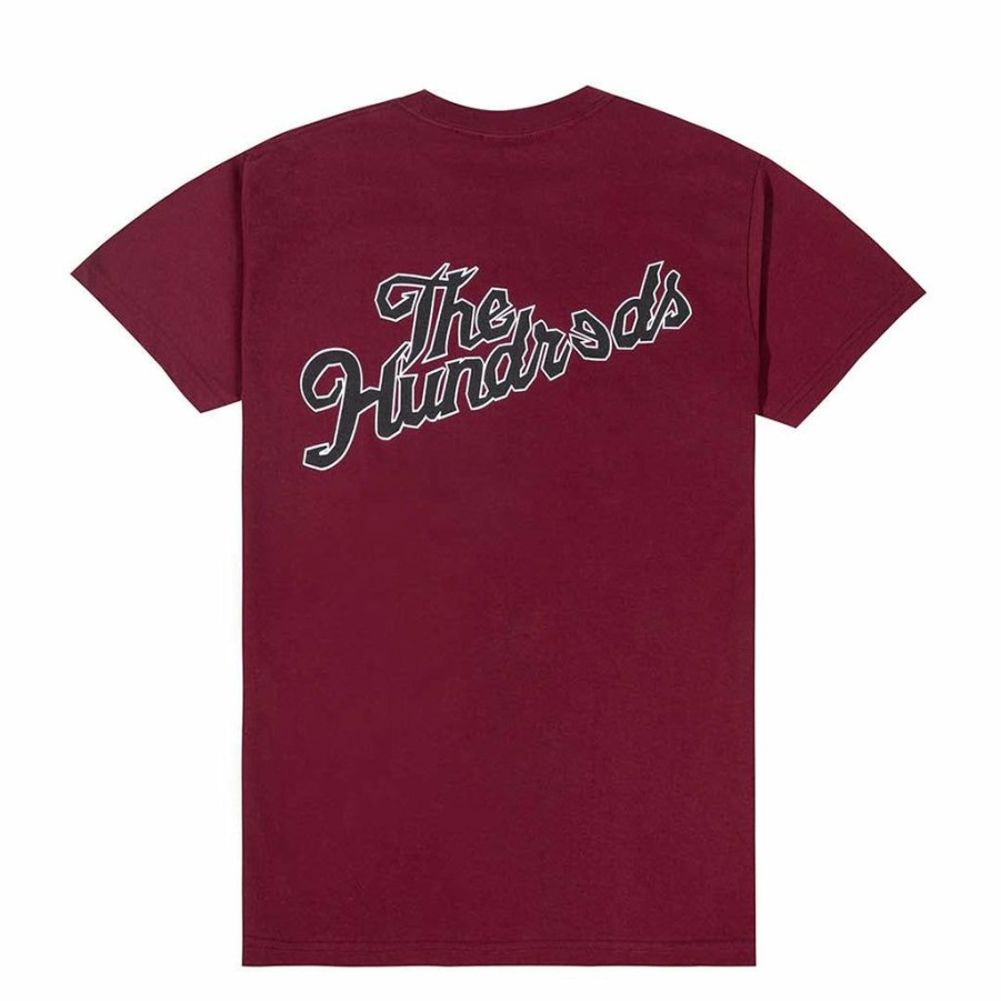 * Popular The Hundreds Stimulation Slant T-Shirt Burgundy Men'S T-Shirts