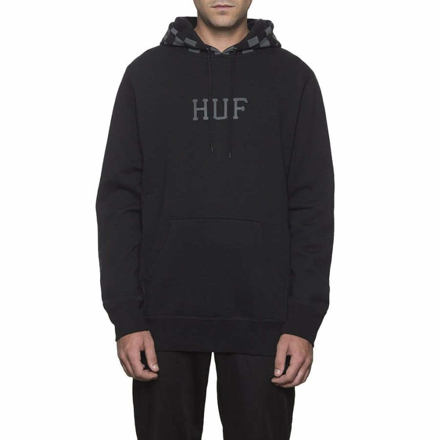 * Free Delivery Huf Blackout Pullover Hoodie Black Men'S Hoodies & Sweatshirts