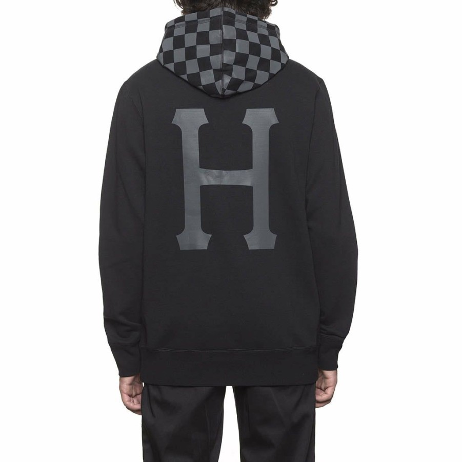 * Free Delivery Huf Blackout Pullover Hoodie Black Men'S Hoodies & Sweatshirts