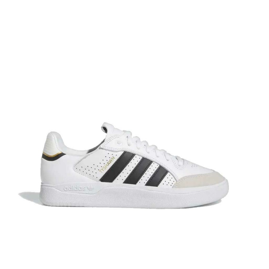 * Quick Delivery Adidas Tyshawn Low Cloud White/Core Black/Gold Metallic Men'S Shoes