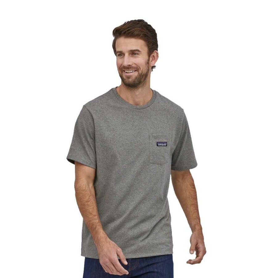 * New Patagonia P-6 Label Pocket Responsibili Tee Glh Men'S T-Shirts