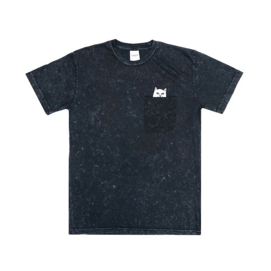 * Quick Delivery Rip N Dip Lord Nermal Pocket Tee Black Mineral Wash Men'S T-Shirts