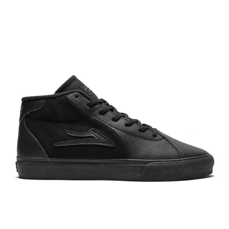 * Official Lakai Flaco Ii Mid Black/Black Leahter Men'S Shoes