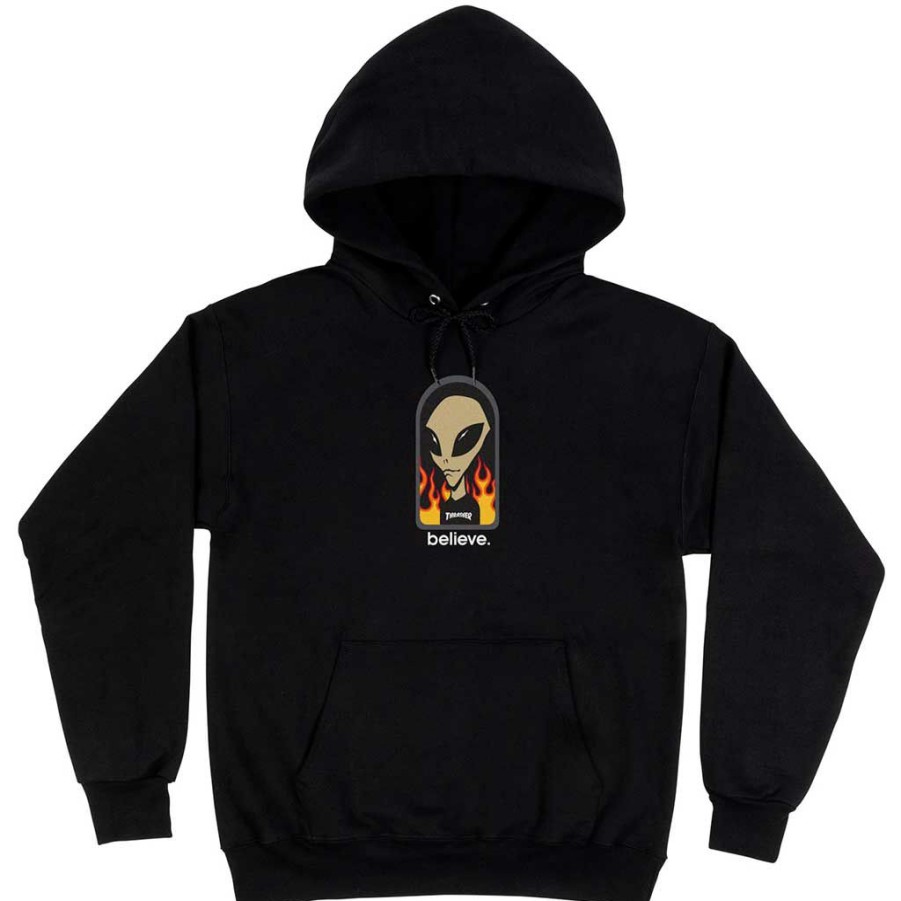 * Discount Thrasher X Alien Workshop Believe Hoodie Black Men'S Hoodies & Sweatshirts