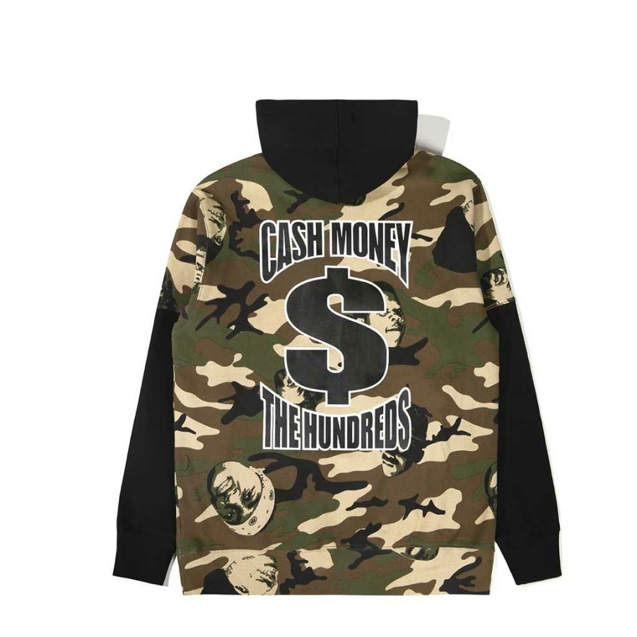 * Best Price The Hundreds X Cash Money Records Records Pullover Camo Men'S Hoodies & Sweatshirts