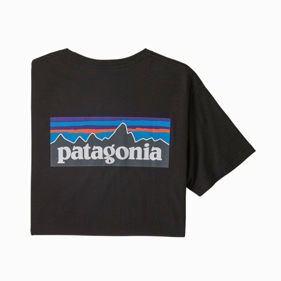 * Tendy Style Patagonia Men'S P-6 Logo Responsibili-Tee Black (Blk) Men'S T-Shirts